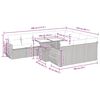 vidaXL 11-tlg. Garten-Sofagarnitur mit Kissen Schwarz Poly Rattan