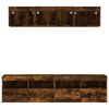 vidaXL 5-tlg. Wohnwand mit LED-Beleuchtung R&auml;uchereiche Holzwerkstoff