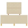 vidaXL Bettgestell mit Kopfteil Creme 120 x 190 cm Stoff