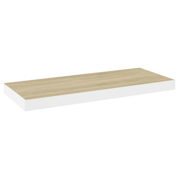 vidaXL Schweberegale 4 Stk. Eichen-Optik und Wei&szlig; 60x23,5x3,8 cm MDF