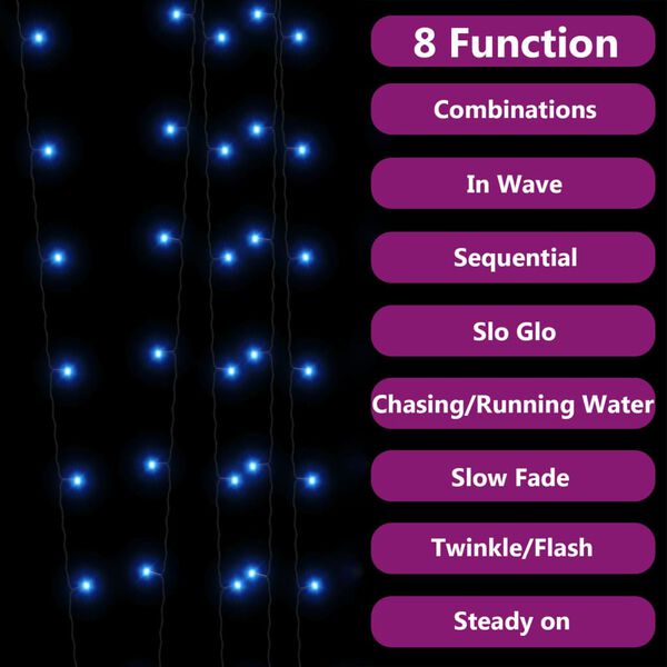 vidaXL Solar-Lichterkette 2 Stk. 2x200 LED Blau Innen Außen