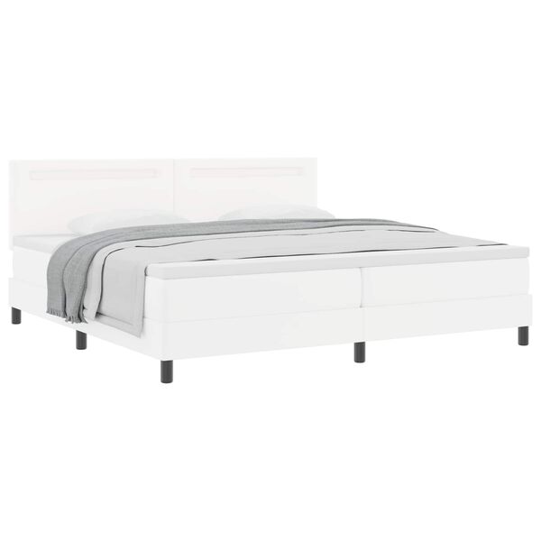 vidaXL Boxspringbett mit Matratze Wei&szlig; 200 x 200 cm Kunstleder