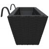 vidaXL Pflanzkasten mit Haken 2 Stk. Schwarz Poly Rattan