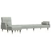vidaXL Schlafsofa in L-Form Hellgrau 271x140x70 cm Samt