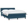 vidaXL Boxspringbett mit Matratze Dunkelblau 160x210 cm Samt