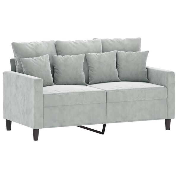 vidaXL 2-Sitzer-Sofa Hellgrau 120 cm Samt