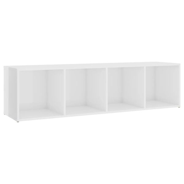 vidaXL TV-Schr&auml;nke 2 Stk. Hochglanz-Wei&szlig; 142,5x35x36,5cm Holzwerkstoff