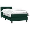 vidaXL Boxspringbett mit Matratze Dunkelgr&uuml;n 100x210 cm Samt
