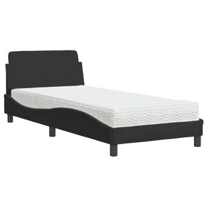 vidaXL Bett mit Matratze "Dover" Schwarz 80x200 cm Samt