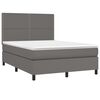 vidaXL Boxspringbett mit Matratze Grau 140x190 cm Kunstleder