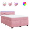 vidaXL Boxspringbett mit Matratze Rosa 140x190 cm Samt