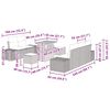 vidaXL Gartensofa-set mit Kissen mit Speicher 8 pcs Grau Poly Rattan