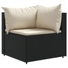 vidaXL 7-tlg. Garten-Lounge-Set mit Kissen Schwarz Poly Rattan