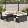 vidaXL Garten Essgruppe mit Kissen 9 pcs Schwarz und Creme