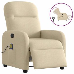 vidaXL Massagesessel Elektrisch Creme Stoff