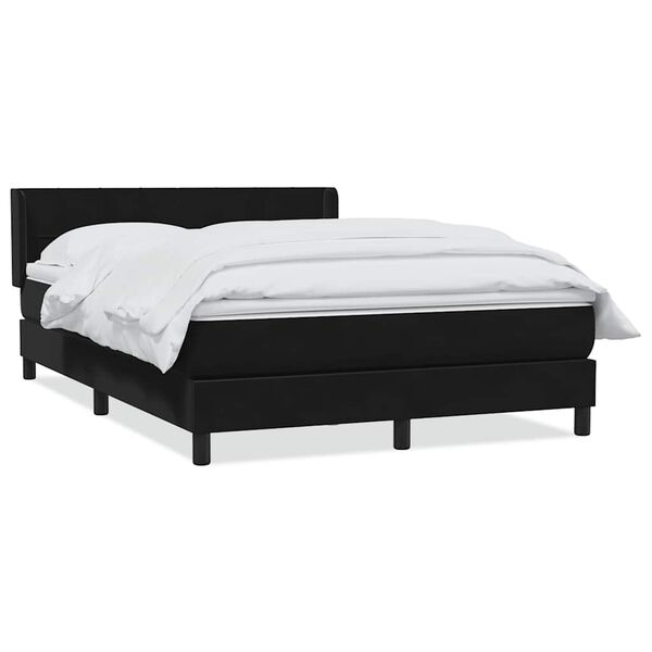 vidaXL Boxspringbett mit Matratze Schwarz 160x220 cm Samt