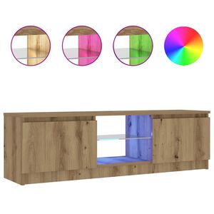 vidaXL TV-Schrank mit LED-Leuchten Artisan-Eiche 120x30x36 cm