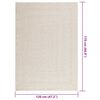 vidaXL Teppich ZIZUR Creme 120x170 cm Jute-Optik Indoor und Outdoor