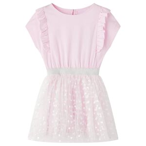 Kinderkleid mit R&uuml;schen Hellrosa 104