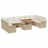 vidaXL Garten-Sofa-Set mit Speicher 11 pcs Beige Poly Rattan