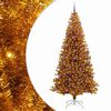 vidaXL Weihnachtsbaum mit 300 LEDs mit St&auml;nder Gold 240 cm PET
