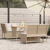 vidaXL 3-tlg. Garten-Sofagarnitur mit Kissen Beige Poly Rattan