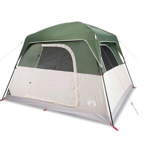 vidaXL Campingzelt 4 Personen Gr&uuml;n Wasserdicht