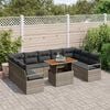 vidaXL Garten-Sofa-Set mit Kissen mit Kissen 10 pcs Grau und Braun
