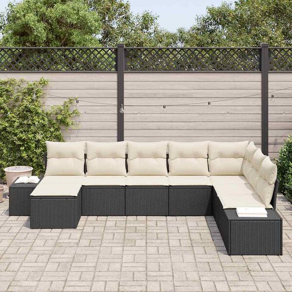 vidaXL Gartensofa-set mit Kissen 8 pcs Poly-Rattan