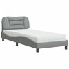 vidaXL Bett mit Matratze "Hvar" Hellgrau 90x200 cm Stoff