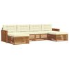 vidaXL Outdoor-Sofagarnitur 6 stk. Natur und Creme Massivholz Akazie