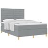 vidaXL Boxspringbett mit Matratze Hellgrau 140 x 190 cm Stoff
