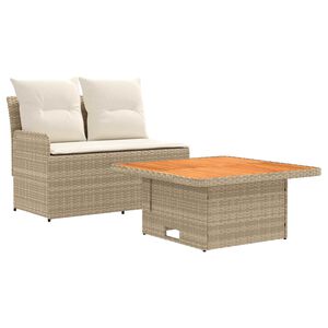 vidaXL 2 stk. Garten Armlehnen Sofa mit Klapptisch PE-Rattan