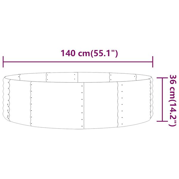 vidaXL Hochbeet Verzinkter Stahl 140x140x36 cm Gr&uuml;n
