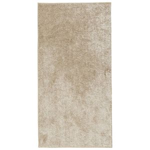 vidaXL Teppich ISTAN Hochflor Gl&auml;nzend Beige 80x150 cm