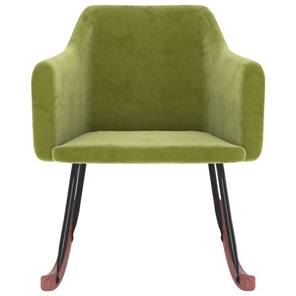 vidaXL Schaukelstuhl Hellgr&uuml;n Samt