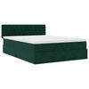 vidaXL Ottoman-Bett mit Matratze Dunkelgr&uuml;n 140x190 cm Samt