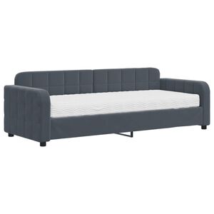 vidaXL Tagesbett mit Matratze Dunkelgrau 80x200 cm Samt