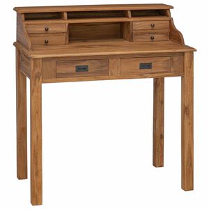 vidaXL Schreibtisch Natur 89,5 x 49,5 x 100 cm Massivholz Teak