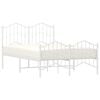 vidaXL Bettgestell mit Kopf- und Fu&szlig;teil Metall&nbsp;Wei&szlig; 120x200 cm