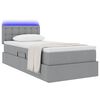 vidaXL Bett mit Stauraum und LED mit LED Hellgrau 90 x 200 cm Stoff