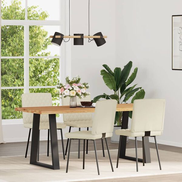 vidaXL Esszimmerst&uuml;hle 4 Stk. Creme Kunstleder