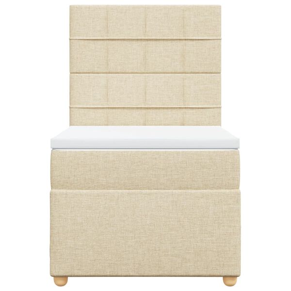 vidaXL Boxspringbett mit Matratze Creme 100x200 cm Stoff