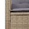 vidaXL Gartenbank Verstellbar mit Kissen Beige Poly Rattan