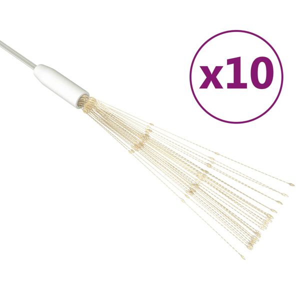 vidaXL Feuerwerkslichter 10 Stk. Weihnachtsdeko Warmwei&szlig; 20cm 1400LEDs
