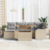 vidaXL Garten-Sofa-Set mit Kissen 7 pcs Beige und Hellgrau