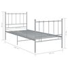 vidaXL Bett Grau Metall 100x200 cm