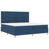 vidaXL LED Boxspringbett mit Matratze Blau 200 x 200 cm Stoff