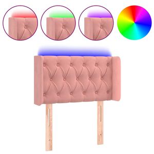 vidaXL LED Kopfteil Rosa 83x16x78/88 cm Samt