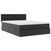 vidaXL Ottoman-Bett mit Matratzen & LEDs Schwarz 140x190 cm Kunstleder